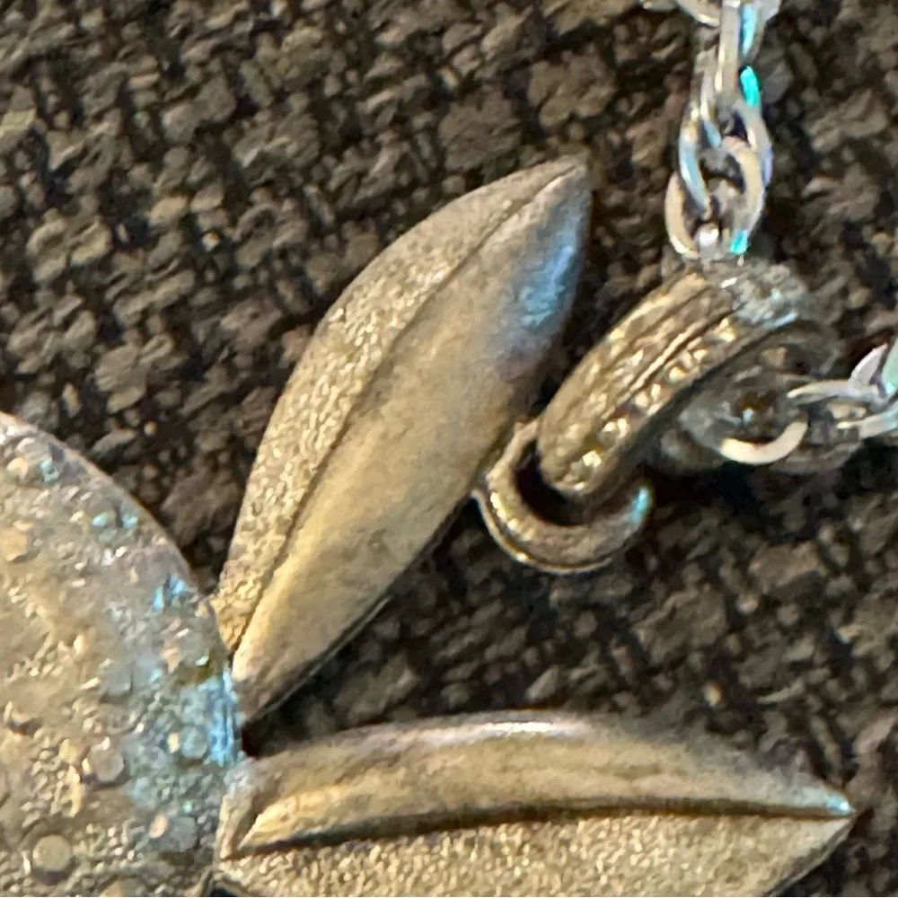 Playboy Bunny Metal‎ Pendant Necklace Silver Tone Textured Y2K Style Chain